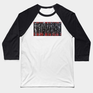 Black Birch Trees with Red Leaves Baseball T-Shirt